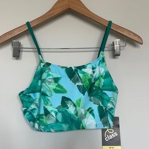 Art Class Green Palm Bikini Swimsuit Top Sz XL NWT